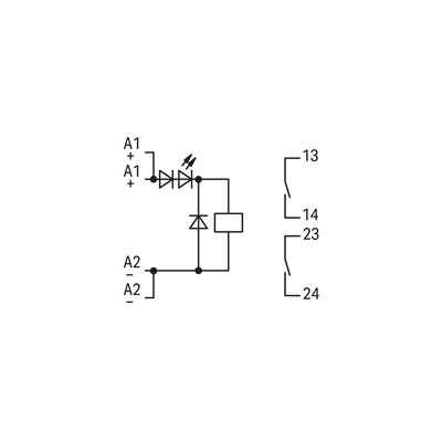 Modulo relè 20 mm 24 V CC bifase