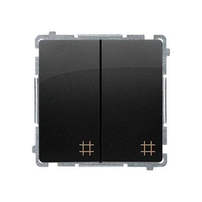 Módulo Simon Basic WMUL-07001x-Y011 de doble conector cruzado, 10 AX, 250 V~, conectores rápidos; color negro.
