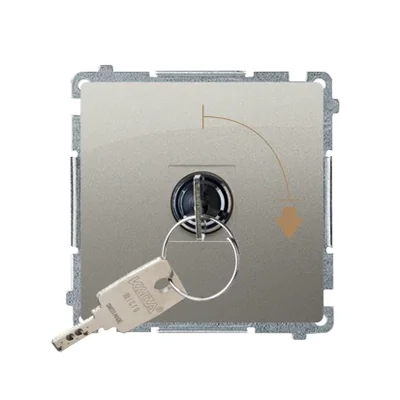 Momentary key switch (push-button) 2-position "0-I" 5A 250V for soldering satin metallized