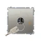 Momentary key switch (push-button) 2-position "0-I" 5A 250V for soldering satin metallized