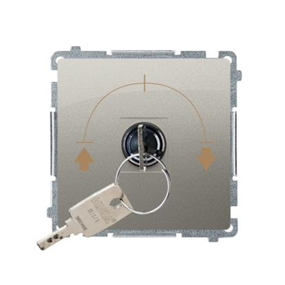 Momentary shutter switch with a key, 3-position metallic satin