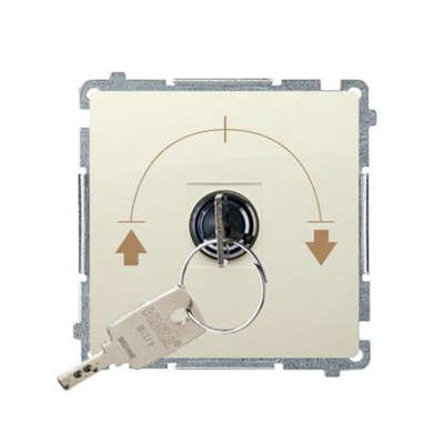 Momentary shutter switch with key, 3 positions beige