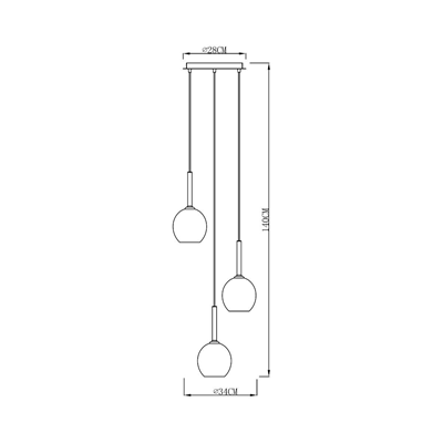 MONIC Suspension E14 IP20 cuivre