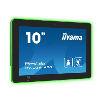 Moniteur Android iiyama ProLite TW1025LASC-B1PNR 10 pouces, PoE, caméra, haut-parleurs, NFC/RFID et bande LED RGB