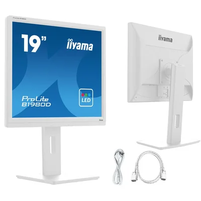 Moniteur blanc iiyama ProLite B1980S-W1 19" TN LED 5:4 1280x1024, HAS, HDMI, DP, haut-parleurs