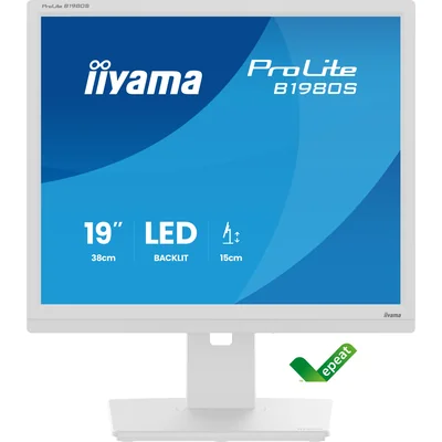 Moniteur blanc iiyama ProLite B1980S-W1 19" TN LED 5:4 1280x1024, HAS, HDMI, DP, haut-parleurs