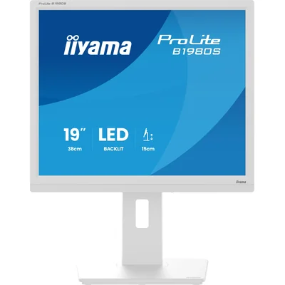 Moniteur blanc iiyama ProLite B1980S-W1 19" TN LED 5:4 1280x1024, HAS, HDMI, DP, haut-parleurs