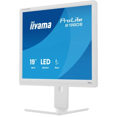 Moniteur blanc iiyama ProLite B1980S-W1 19" TN LED 5:4 1280x1024, HAS, HDMI, DP, haut-parleurs