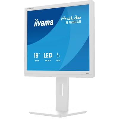 Moniteur blanc iiyama ProLite B1980S-W1 19" TN LED 5:4 1280x1024, HAS, HDMI, DP, haut-parleurs