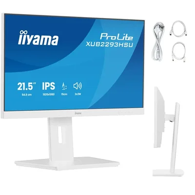 Moniteur blanc iiyama ProLite XUB2293HSU-W7 22" IPS LED 100 Hz 1 ms / HDMI, DisplayPort / Hub USB, HAS