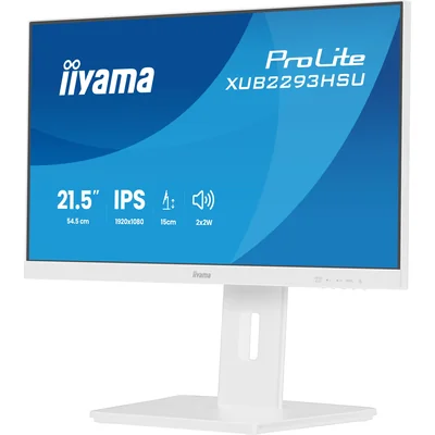 Moniteur blanc iiyama ProLite XUB2293HSU-W7 22" IPS LED 100 Hz 1 ms / HDMI, DisplayPort / Hub USB, HAS
