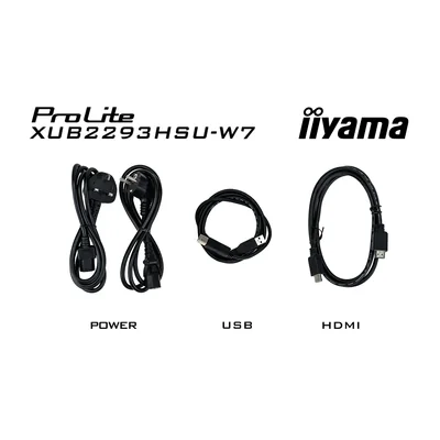 Moniteur blanc iiyama ProLite XUB2293HSU-W7 22" IPS LED 100 Hz 1 ms / HDMI, DisplayPort / Hub USB, HAS