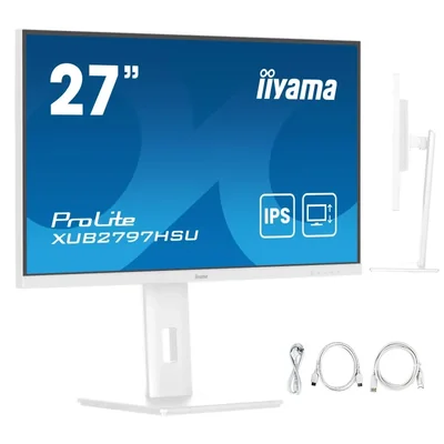 Moniteur blanc iiyama ProLite XUB2797HSU-W2 27" IPS LED 1 ms 100 Hz / HDMI DP / FlickerFree AdaptiveSync