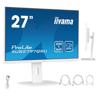 Moniteur blanc iiyama ProLite XUB2797QSU-W2 27" IPS LED WQHD 1 ms 100 Hz / HDMI DP / FlickerFree AdaptiveSync