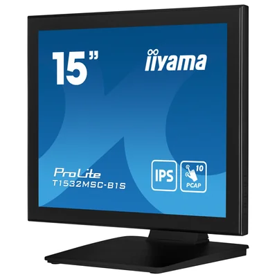 Moniteur de point de vente tactile iiyama T1532MSC-B1S 15" 4:3 /VGA HDMI DP/ IP43, haut-parleurs