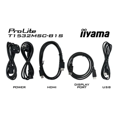Moniteur de point de vente tactile iiyama T1532MSC-B1S 15" 4:3 /VGA HDMI DP/ IP43, haut-parleurs