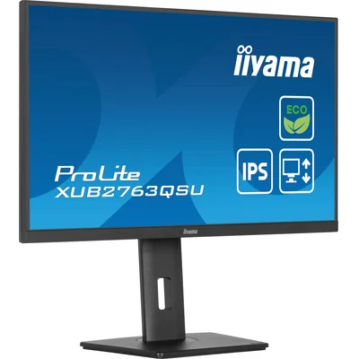Moniteur iiyama ECO ProLite XUB2763QSU-B1 27" IPS WQHD LED 100 Hz / HDMI DisplayPort / Hub USB, HAS, protection oculaire, confort visuel