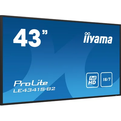 Moniteur iiyama ProLite LE4341S-B2 43" IPS LED, Full HD, affichage dynamique 18/7, 1 port VGA, 3 ports HDMI, USB, LAN
