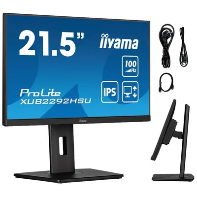 Moniteur iiyama ProLite XUB2292HSU-B6 22" IPS LED 100 Hz 0,4 ms / HDMI DisplayPort / Hub USB FlickerFree HAS