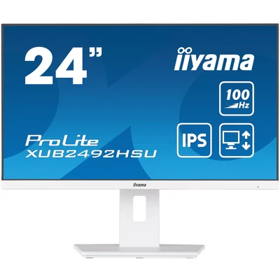 Moniteur iiyama ProLite XUB2492HSU-W6 24" IPS LED 100 Hz 0,4 ms / HDMI DisplayPort / Hub USB FlickerFree HAS Blanc