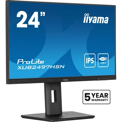 Moniteur iiyama ProLite XUB2497HSN-B2 24" IPS LED 1 ms 100 Hz / HDMI DP / Station d'accueil USB-C intégrée, FlickerFree