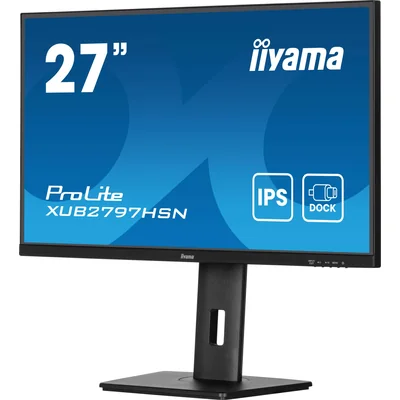Moniteur iiyama ProLite XUB2797HSN-B2 27" IPS LED 1 ms 100 Hz / HDMI DP / Station d'accueil intégrée USB-C, LAN, FlickerFree