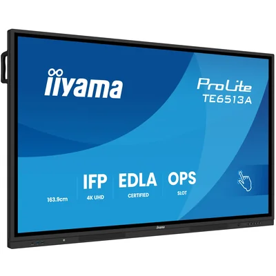Moniteur interactif iiyama 65" TE6513A-B1AG 4K UHD Google EDLA iiShare, DMS, WiFi, USB-C, HDMI, DP
