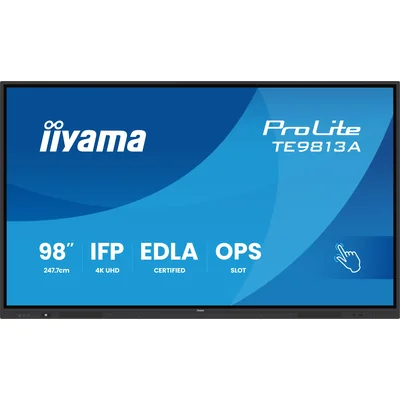 Moniteur interactif iiyama 98" TE9813A-B1AG 4K UHD Google EDLA iiShare, DMS, WiFi, USB-C, HDMI, DP