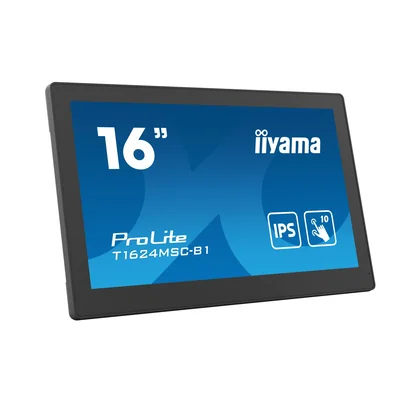 Moniteur interactif iiyama ProLite T1624MSC-B1 16" IPS, Full HD, HDMI, carte SD, LAN, PoE, 24h/24 et 7j/7