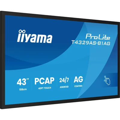 Moniteur interactif iiyama ProLite T4329AS-B1AG 43" 4K VA LED, USB-C, WiFi, LAN, eShare, iiShare