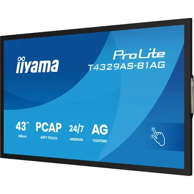 Moniteur interactif iiyama ProLite T4329AS-B1AG 43" 4K VA LED, USB-C, WiFi, LAN, eShare, iiShare