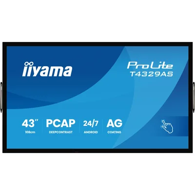 Moniteur interactif iiyama ProLite T4329AS-B1AG 43" 4K VA LED, USB-C, WiFi, LAN, eShare, iiShare