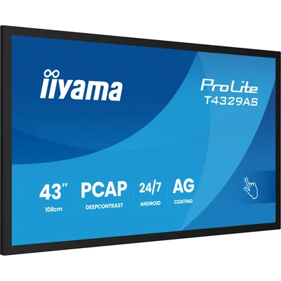 Moniteur interactif iiyama ProLite T4329AS-B1AG 43" 4K VA LED, USB-C, WiFi, LAN, eShare, iiShare