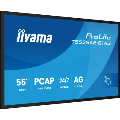 Moniteur interactif iiyama ProLite T5529AS-B1AG 55" 4K VA LED, USB-C, WiFi, LAN, eShare, iiShare