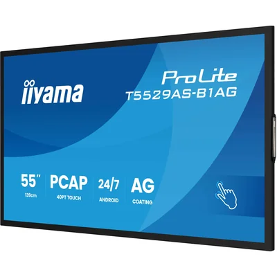 Moniteur interactif iiyama ProLite T5529AS-B1AG 55" 4K VA LED, USB-C, WiFi, LAN, eShare, iiShare