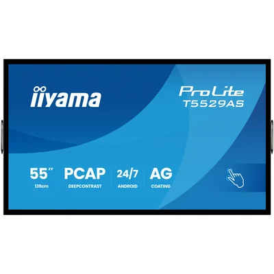 Moniteur interactif iiyama ProLite T5529AS-B1AG 55" 4K VA LED, USB-C, WiFi, LAN, eShare, iiShare