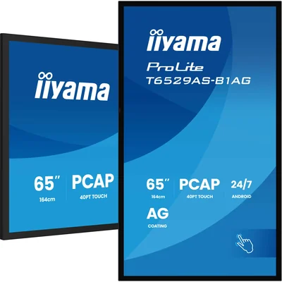 Moniteur interactif iiyama ProLite T6529AS-B1AG 65" 4K VA LED, USB-C, WiFi, LAN, eShare, iiShare