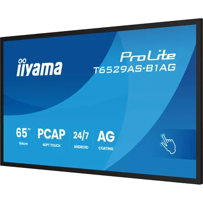 Moniteur interactif iiyama ProLite T6529AS-B1AG 65" 4K VA LED, USB-C, WiFi, LAN, eShare, iiShare