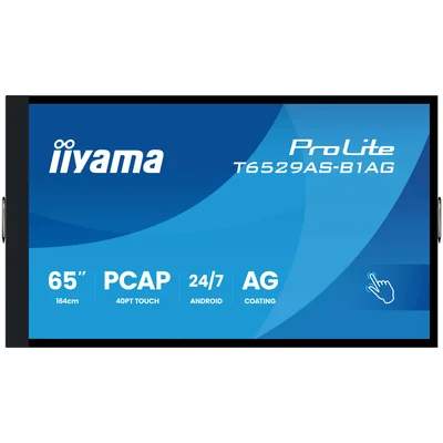 Moniteur interactif iiyama ProLite T6529AS-B1AG 65" 4K VA LED, USB-C, WiFi, LAN, eShare, iiShare