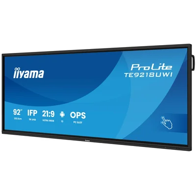 Moniteur interactif ultra-large iiyama ProLite TE9218UWI-B1AG 92" 5K VA LED UHD 21:9 /USB-C HDMI DP WiFi/