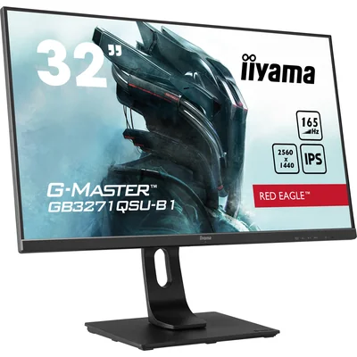 Moniteur premium iiyama G-Master Red Eagle GB3271QSU-B1 WQHD IPS 165 Hz 1 ms FreeSync, 2 ports HDMI, 2 ports DisplayPort