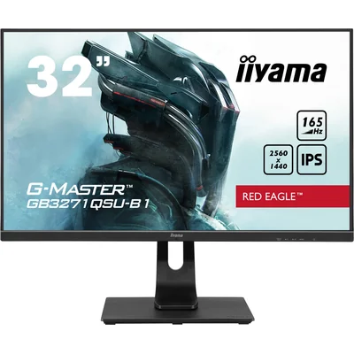 Moniteur premium iiyama G-Master Red Eagle GB3271QSU-B1 WQHD IPS 165 Hz 1 ms FreeSync, 2 ports HDMI, 2 ports DisplayPort