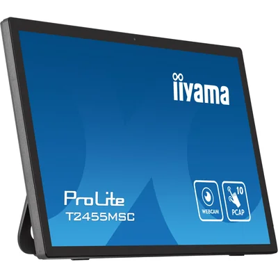 Moniteur tactile 24" iiyama ProLite T2455MSC-B1 FHD IPS /HDMI DP/ Caméra + Microphone, revêtement NANO, haut-parleurs