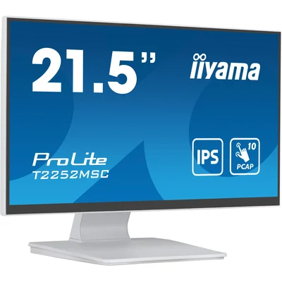 Moniteur tactile Iiyama ProLite T2252MSC-W2 22 pouces Full HD LED IPS / HDMI, DP / Haut-parleurs, Blanc