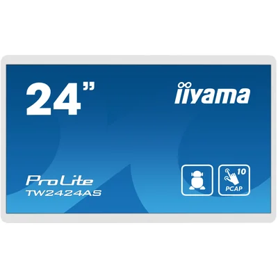 Moniteur tactile LED IPS 24" iiyama ProLite TW2424AS-W1 blanc / HDMI, USB-C / Android 12, GMS, Wi-Fi, LAN, Bluetooth, 24h/24 et 7j/7