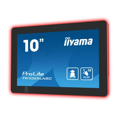Monitor Android iiyama ProLite TW1025LASC-B1PNR da 10", PoE, telecamera, altoparlanti, NFC/RFID e striscia LED RGB