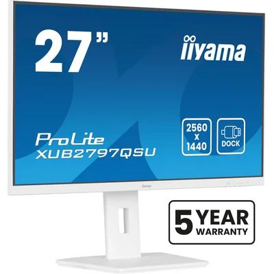 Monitor bianco iiyama ProLite XUB2797QSU-W2 27" IPS LED WQHD 1ms 100Hz /HDMI DP/ FlickerFree AdaptiveSync