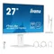 Monitor blanco iiyama ProLite XUB2797QSU-W2 27" IPS LED WQHD 1ms 100Hz /HDMI DP/ FlickerFree AdaptiveSync