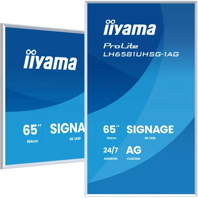 Monitor di presentazione LED iiyama ProLite LH6581UHSG-1AG da 65" 4K VA iiSignage², iiControl, iiShare, LAN, WiFi, 24/7