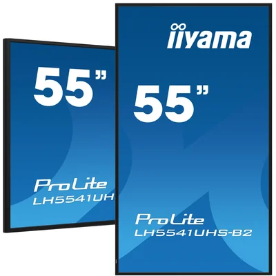 Monitor DigitalSignage iiyama ProLite LH5541UHS-B2 de 55" IPS LED 4K /HDMI, VGA, USB/LAN, Altavoces, 24/7